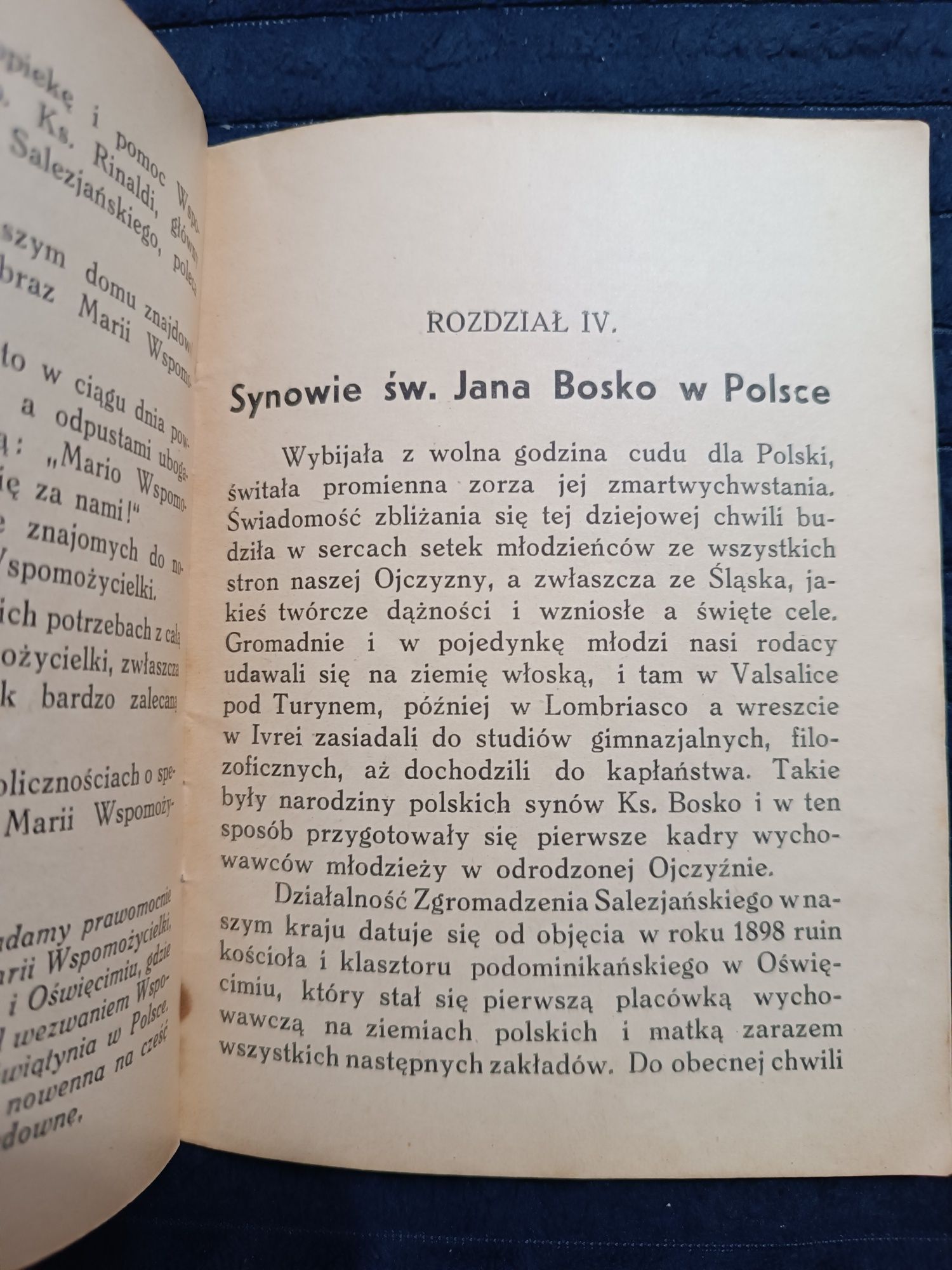 Książeczka Dzieła Jana Bosko 1938 rok wydania