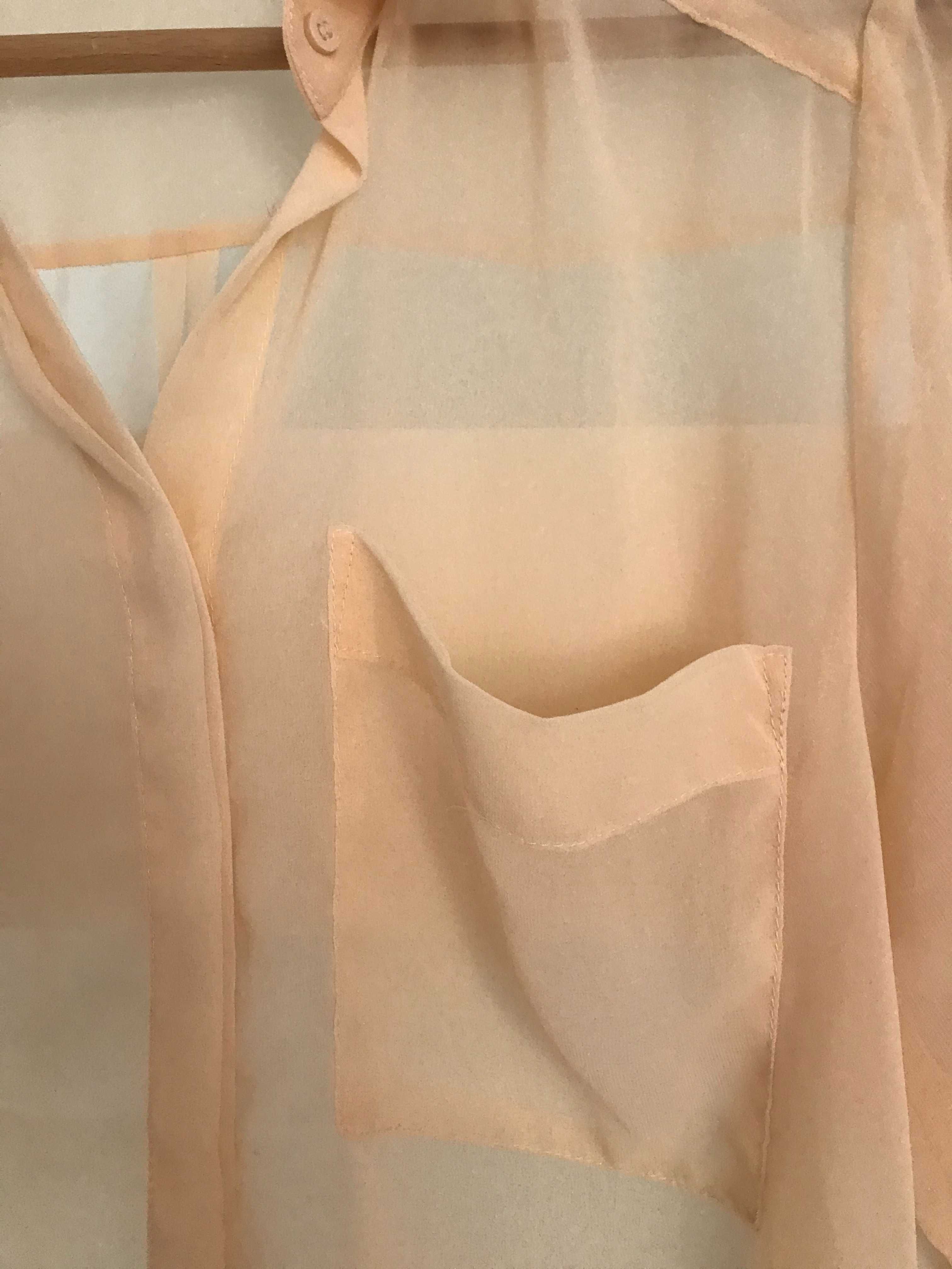 H&M morelowa, prześwitująca koszula oversize M/L/XL