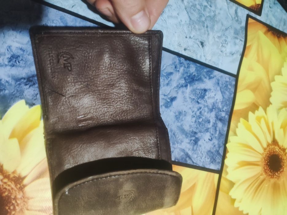 Carteira porta moedas em couro