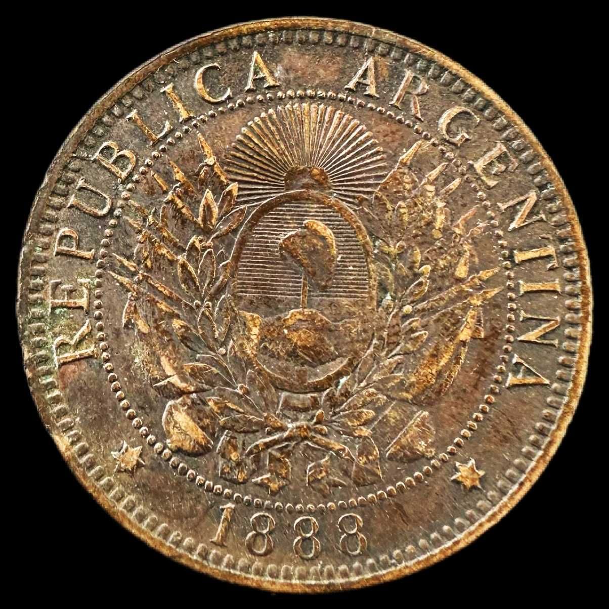 Moeda de 2 Centavos - 1888 - Argentina