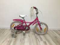 Giant rower dla dziecka. 16 cali różowy z bocznymi kółkami