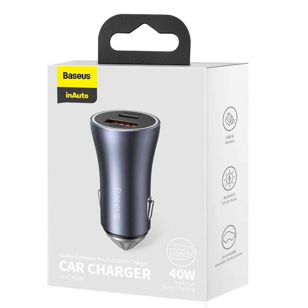 Baseus Contractor PRO Ładowarka samochodowa USB + USB C 40W Sklep Wwa