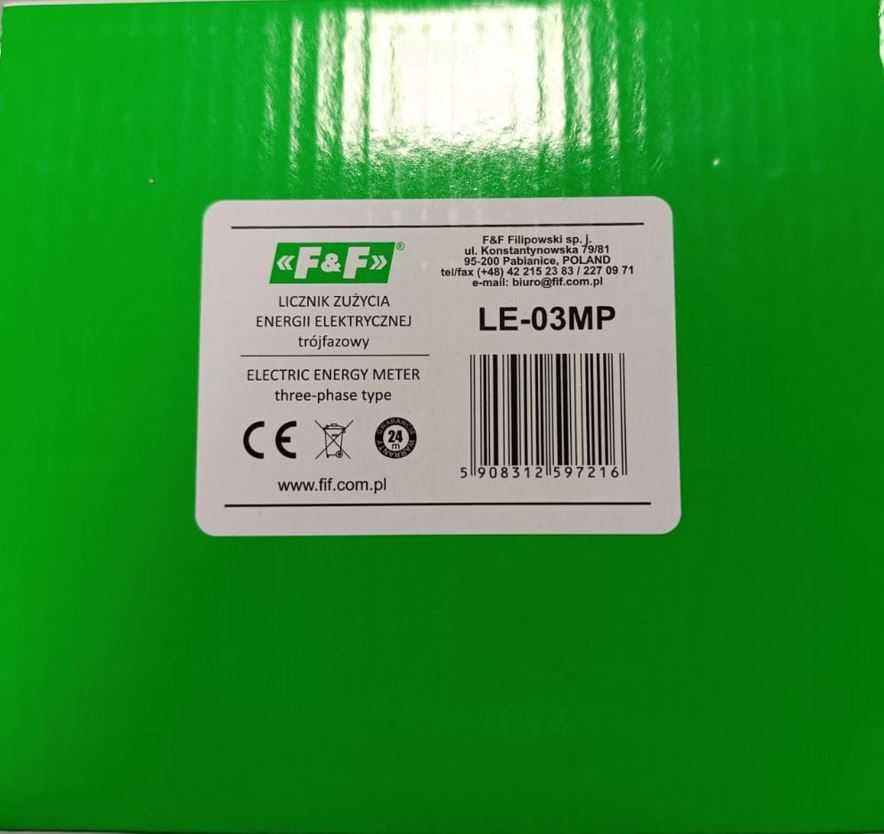 Licznik energii elektrycznej 3‑fazowy MODBUS LE‑03MP F&F
