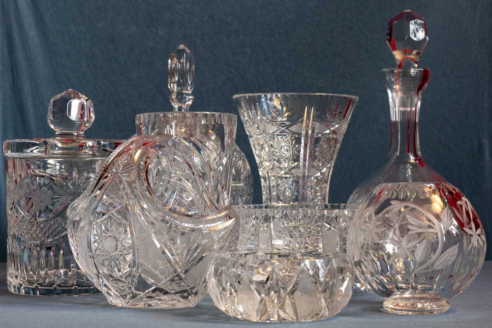 Zestaw kryształów Huta szkła Violetta - PRL