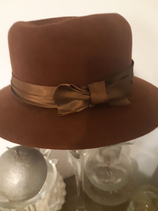 Kapelusz brąz damski