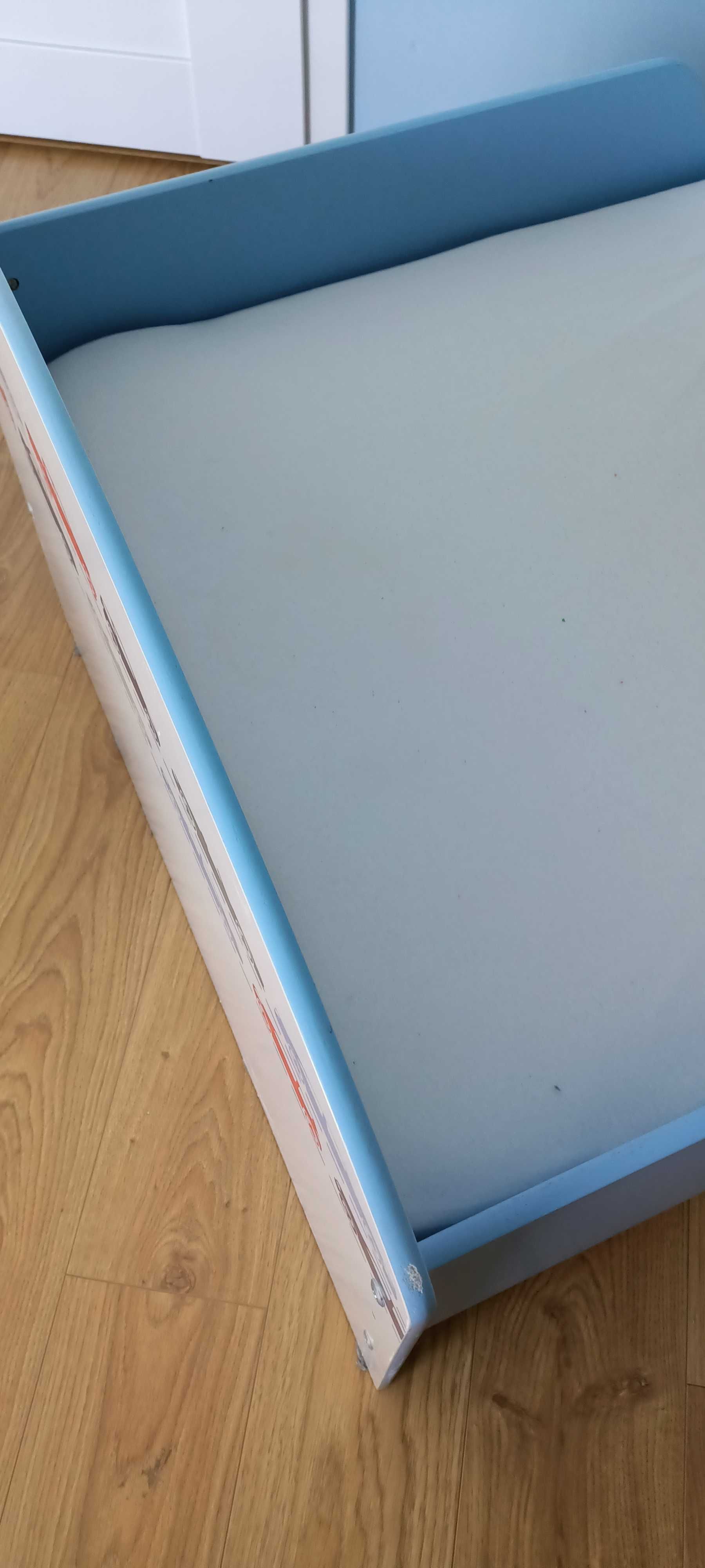 Łóżko Dziecięce 140x70 Drewniane Łóżeczko Auta +materac