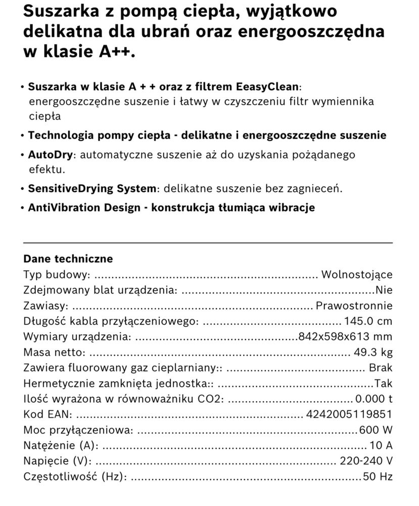 Suszarka Bosch WTR85V5EPL/04