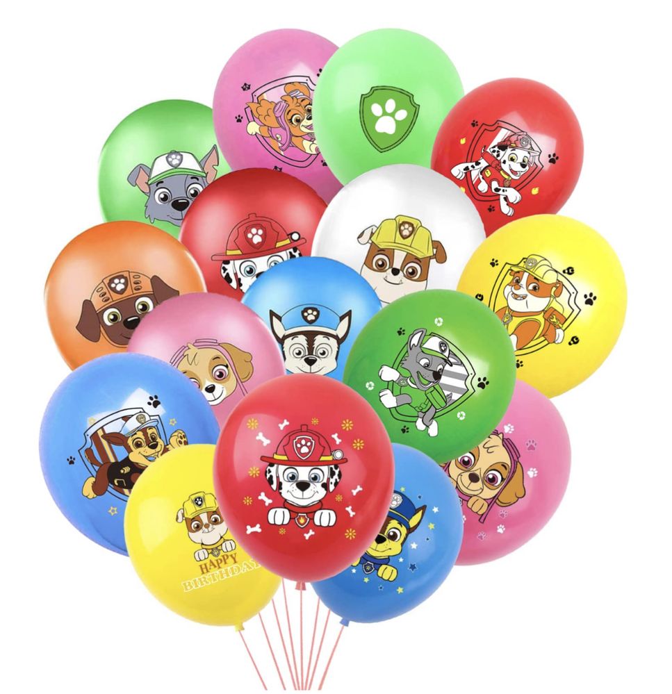 Balony urodzinowe, zestaw 50 balonów psi patrol
