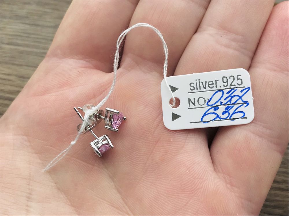 Серебряные/Срібні сережки 925 проби/Фіаніти Swarovski !!!