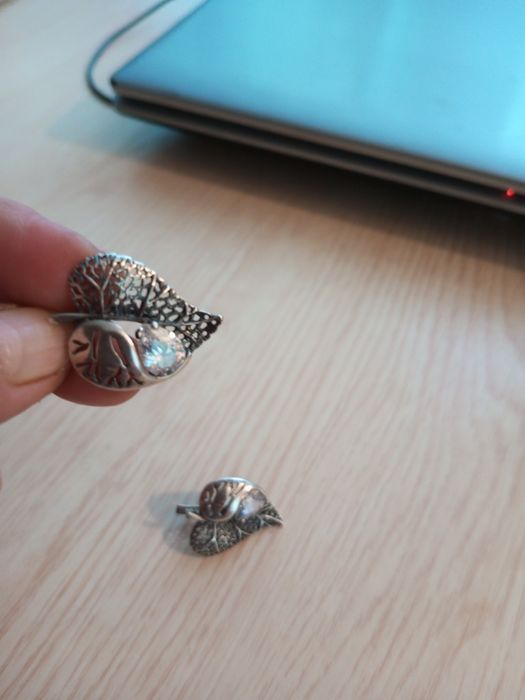 Серги - листочки,срібло 925 проби