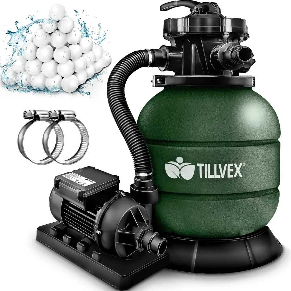 Filtrów piaskowy do basenu 7.900L/h z kulkami filtrującymi 400g