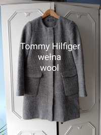 Szary płaszcz wełniany Tommy Hilfiger
