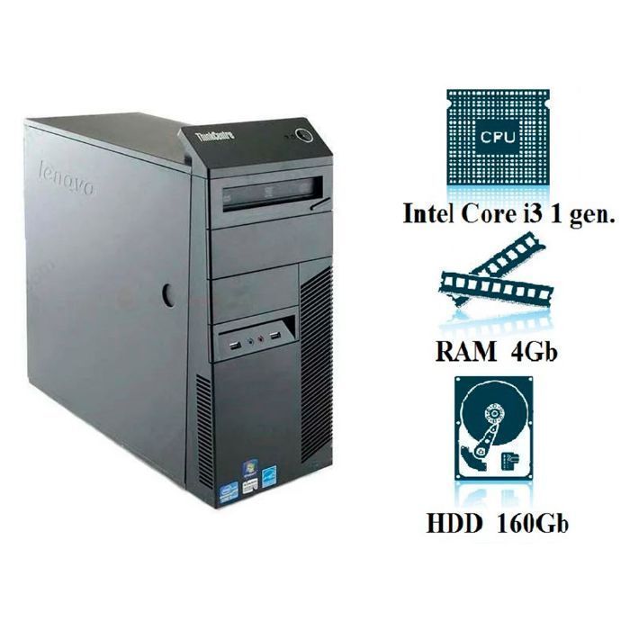 Комп'ютер, системний блок, ПК, Core I3, 530, 4 потока, 4 ОЗП, 160 HDD