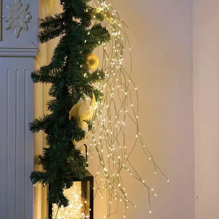 Гирлянда гірлянда новорічна кінський хвіст на зеленому дроті 30 ліній,