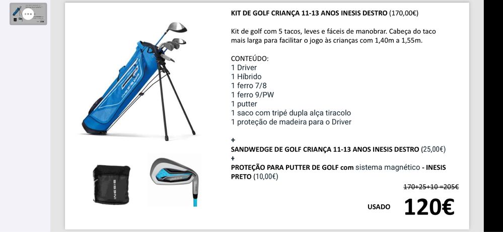 Set golf criança Decathlon Inesis