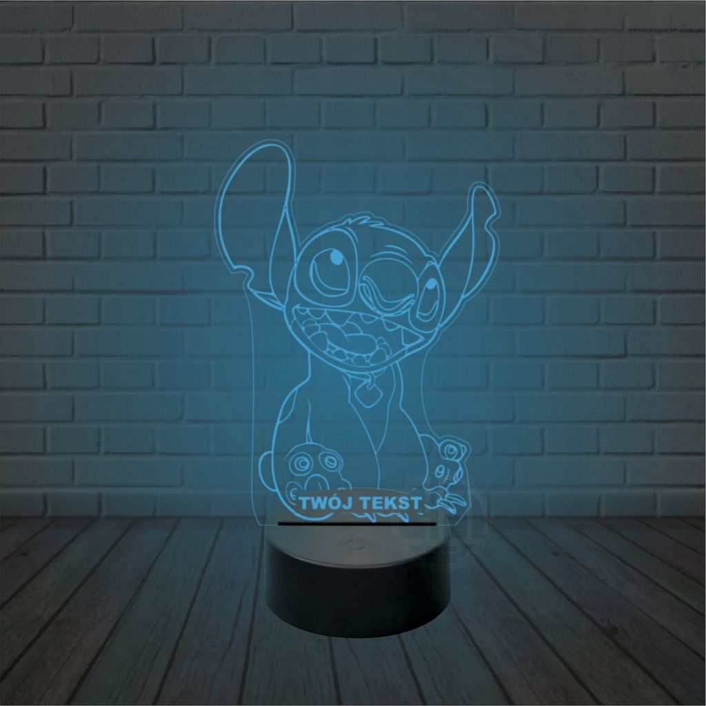 Lampka nocna prezent 3D LED imię grawer STICH 2