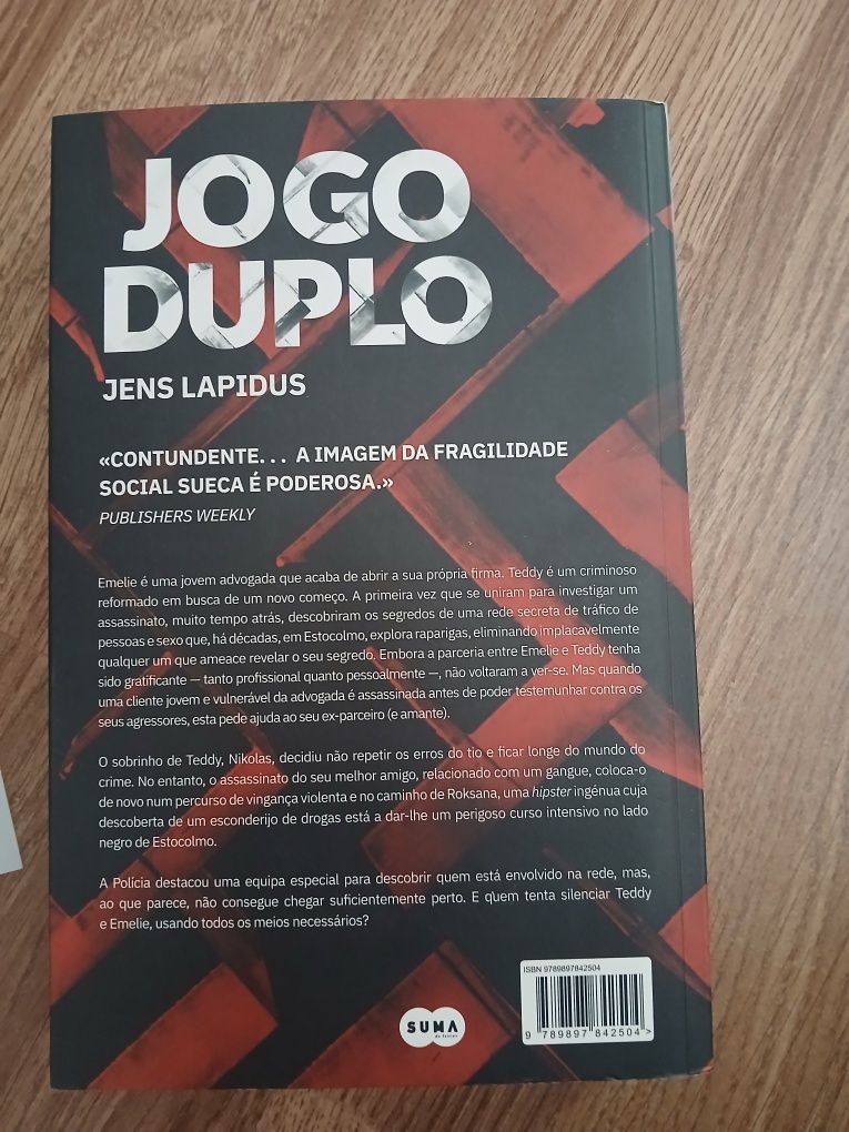 Livro " Jogo Duplo" de Jens Lapidus