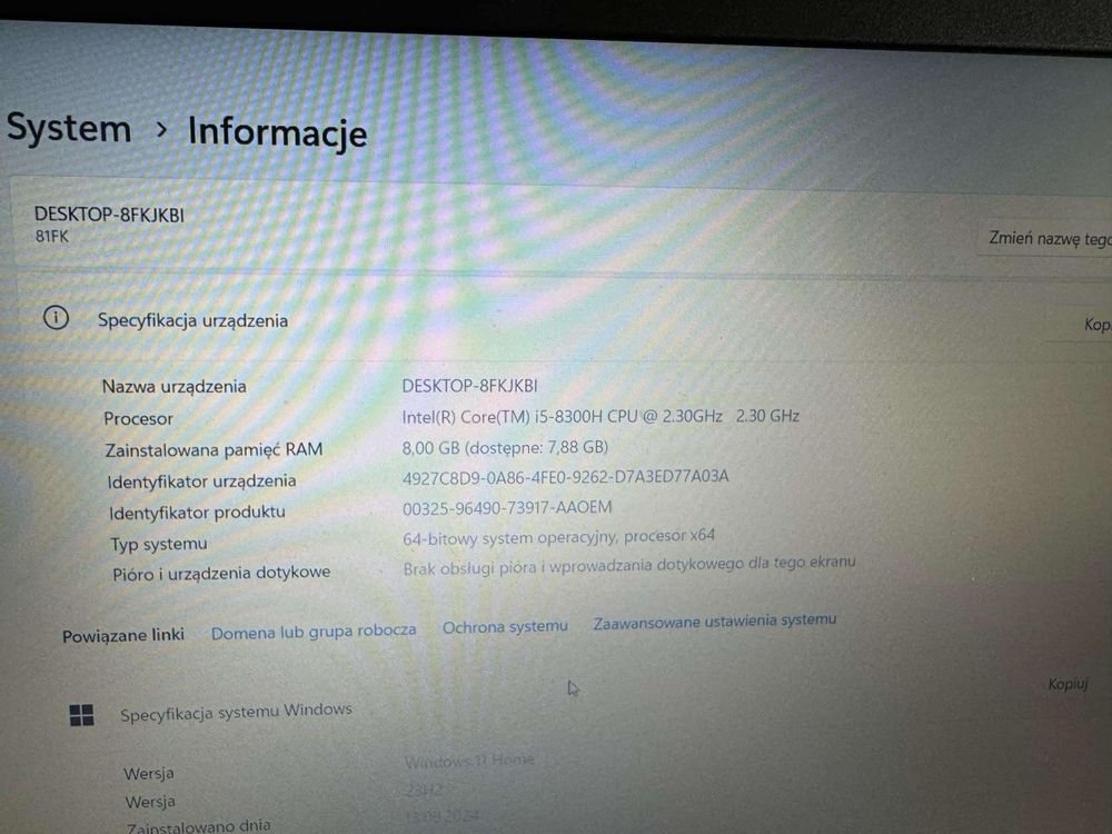 Sprzedam laptopa Lenovo ideapad 330-15ich