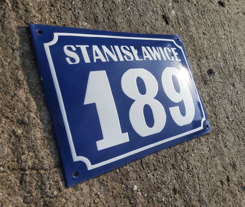 jak Nowa tabliczka emaliowana tablica nr domu miejscowość Vintage PRL