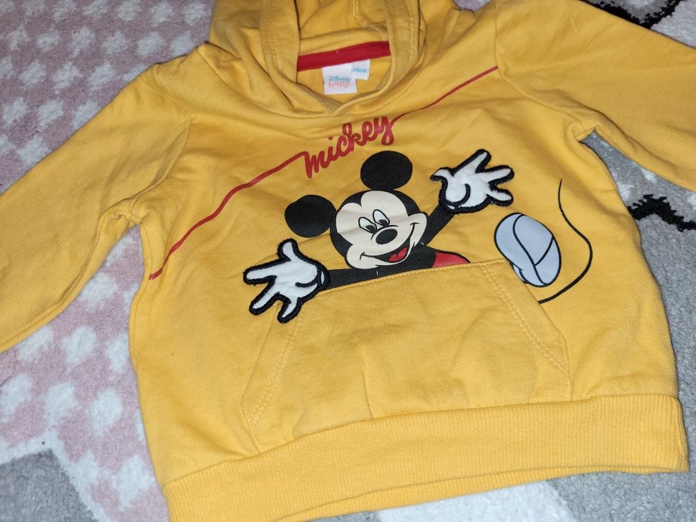 Bluza przez głowę z kapturem Mickey Mouse Miki r. 74