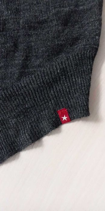 Asymetryczny damski sweter w serek, Big Star, rozm. M, ciemnoszary.