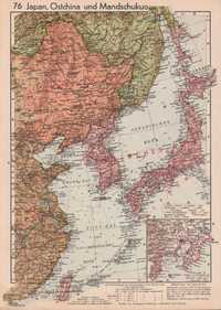 Japonia Mandżukuo. Wojenna mapa 1940 r. autentyk