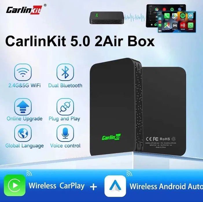 CarlinKit 5.0 2air бездротовий Apple CarPlay / AndroidAuto