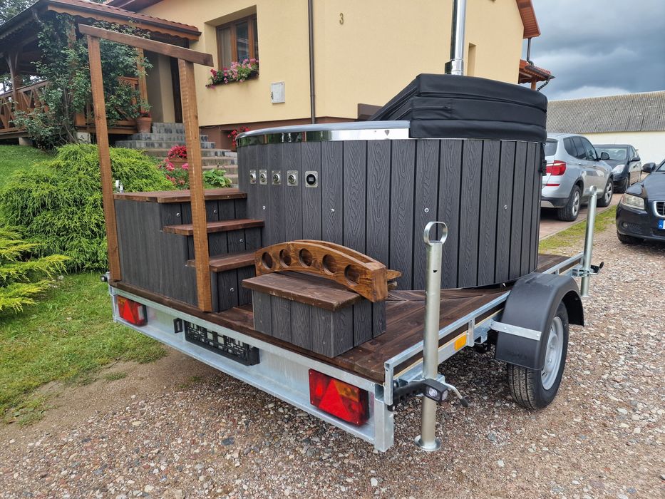 Balia bania mobilna, na przyczepce, jacuzzi, hydromasaż, gotowy biznes