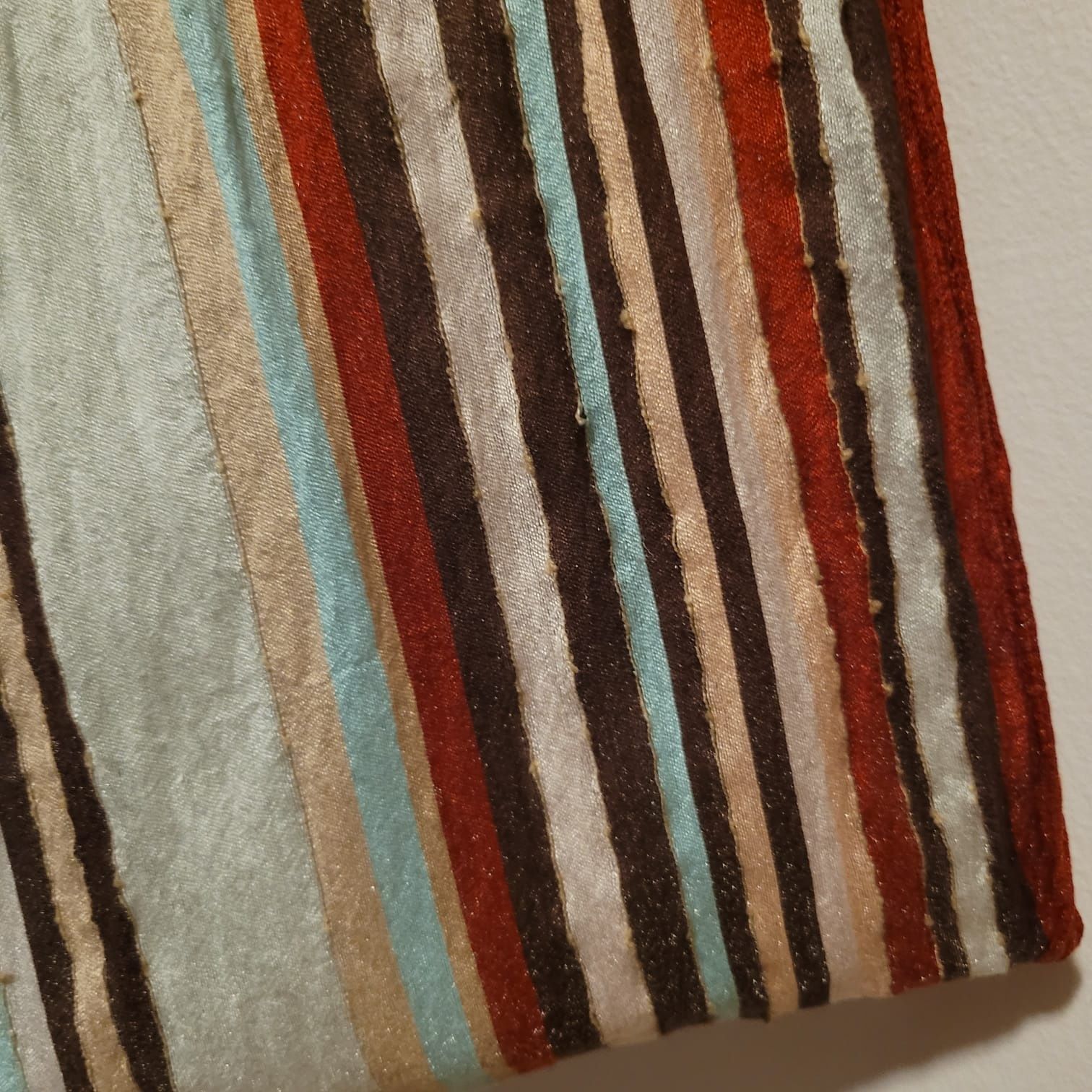 Cienki w wielokolorowe paski szal 170x45cm