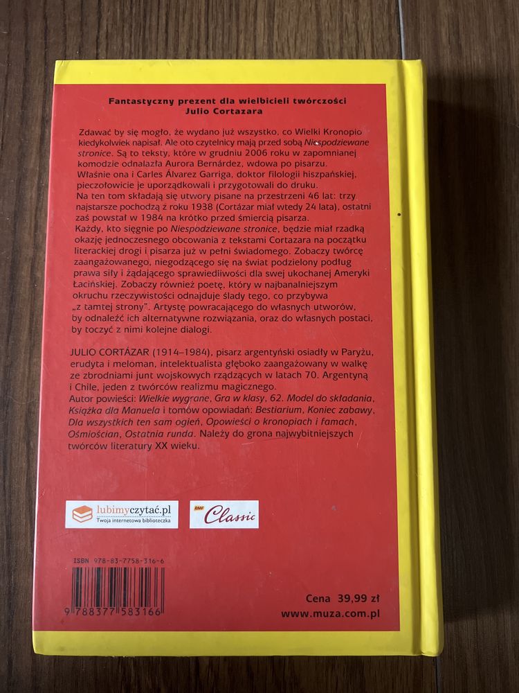 Ksiażka Julio Cortazar „Niespodziewane stronice”
