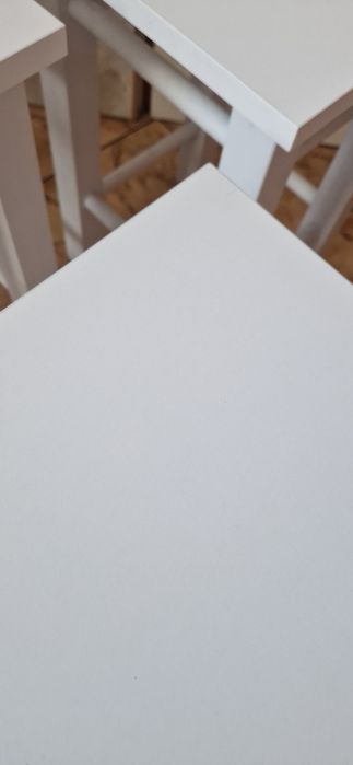 Taboret drewniany biały 2szt. Jak nowy