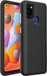 Etui / Case Samsung A21s - Chropowata powierzchnia / Czarne