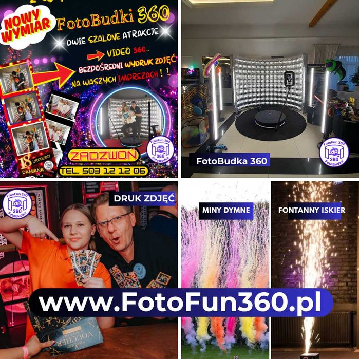 FotoBudka 360 # Bezpośredni Druk Zdjęć # Fontanny Iskier # Miny Dymne