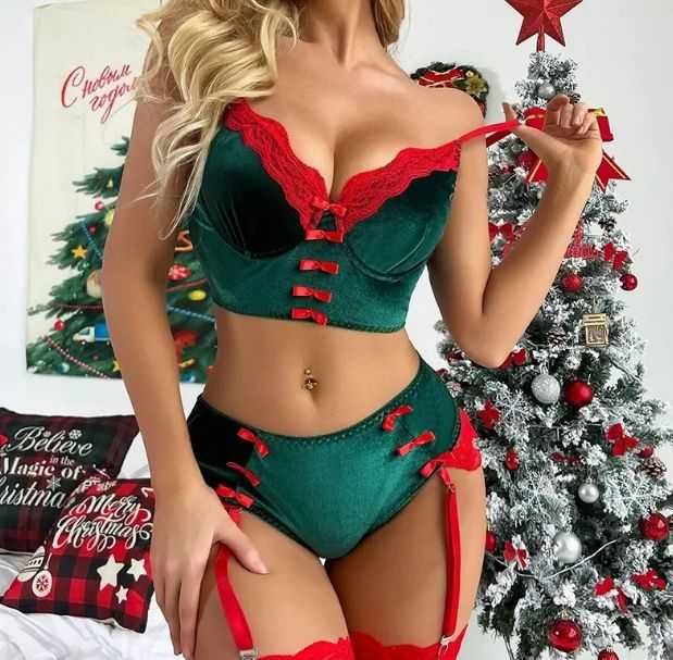 Эротический костюм снегурочки, новогодний, рождественский костюм