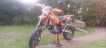 KTM EXC 520 Cross, po remoncie silnika Koła SuperMoto 12kw w dowodzie