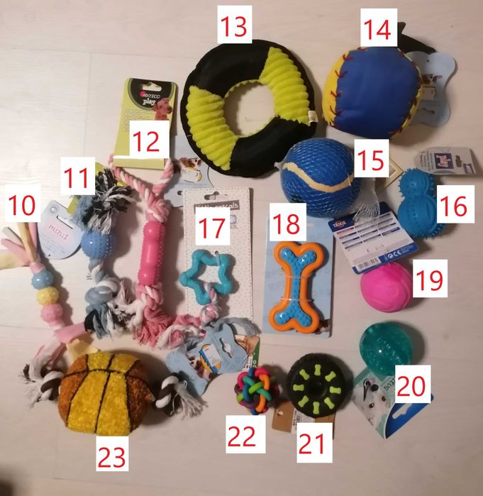 Acessórios e brinquedos para cão NOVOS