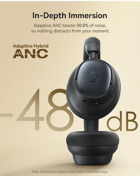 Наушники Baseus Bowie MH1 с SuperBass 2.0, звуком Hi-Res LDAC, 80 часо