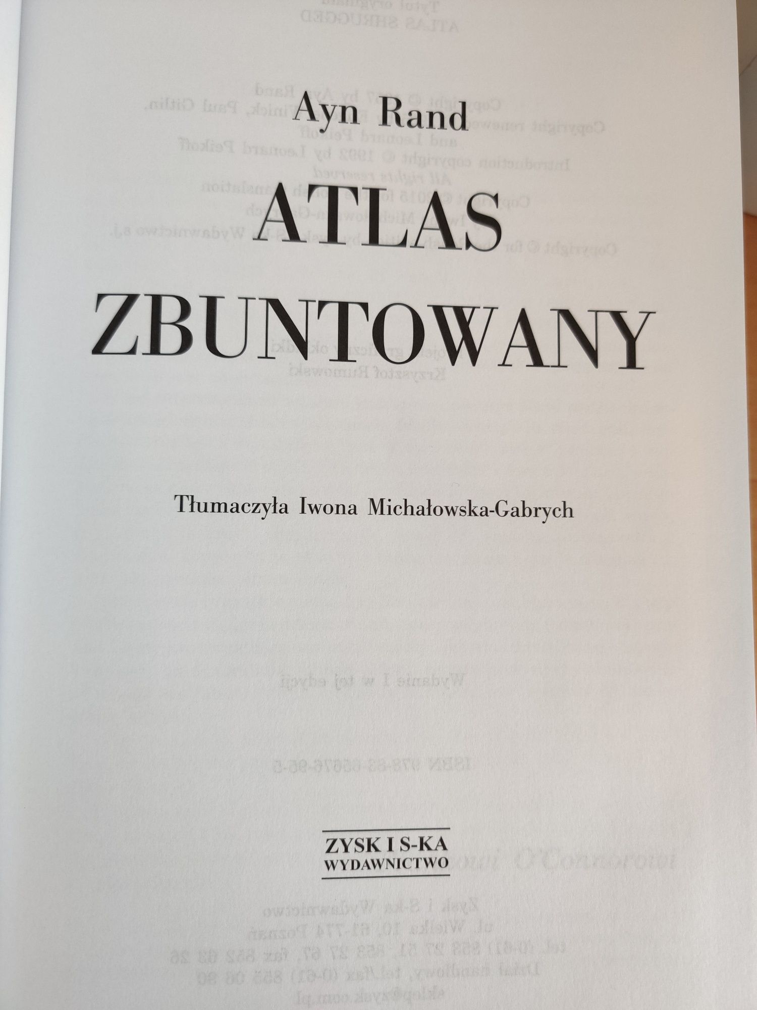Atlas zbuntowany. Ayn Rand. 2015