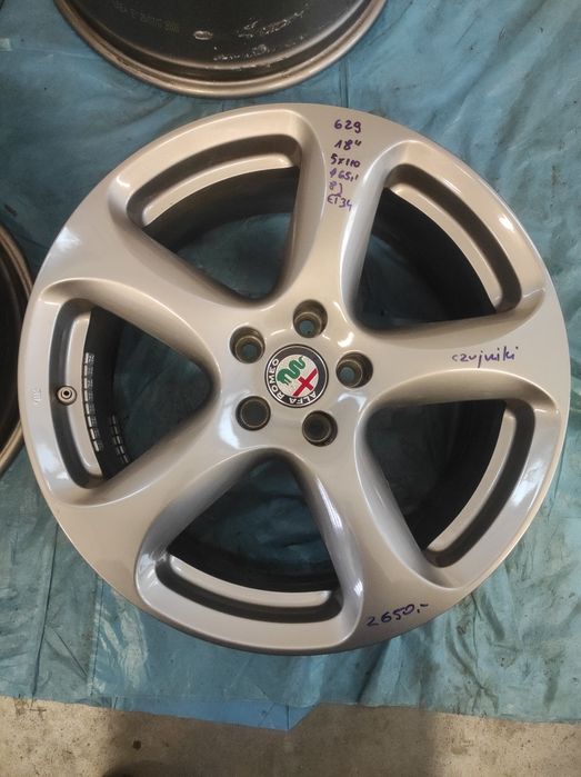 629 Felgi aluminiowe ORYGINAŁ ALFA ROMEO R 18 5x110 NOWE czujniki