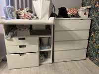 Przwewijak biurko Ikea Stuva i komoda szuflady Malm