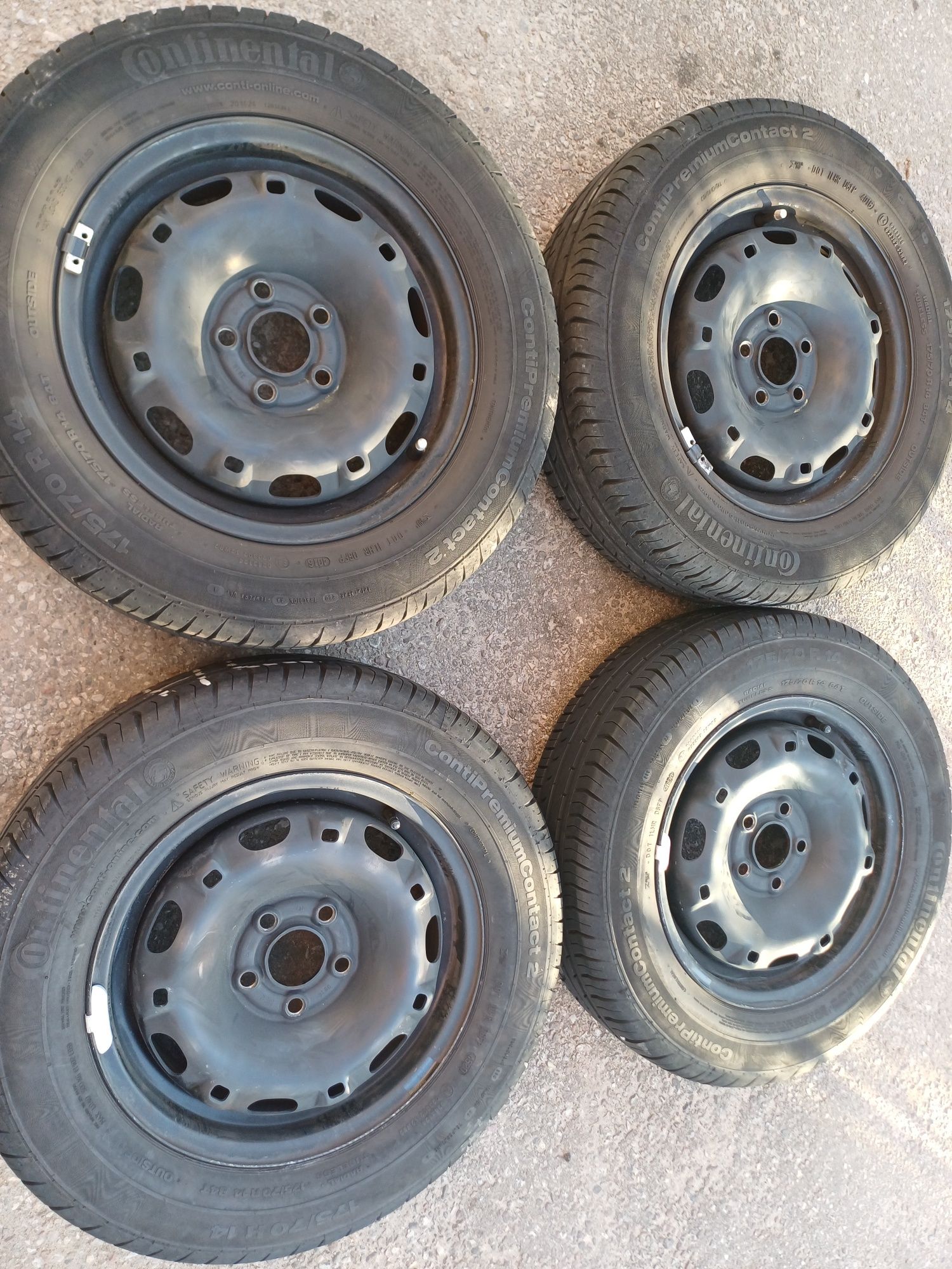 Koła lato 14" 5x100 5J et35 VW Polo Fabia Ibiza Continental 175 70 R14