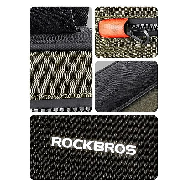 Torba Rockbros rowerowa na ramę 1,7 l - zielono-czarna