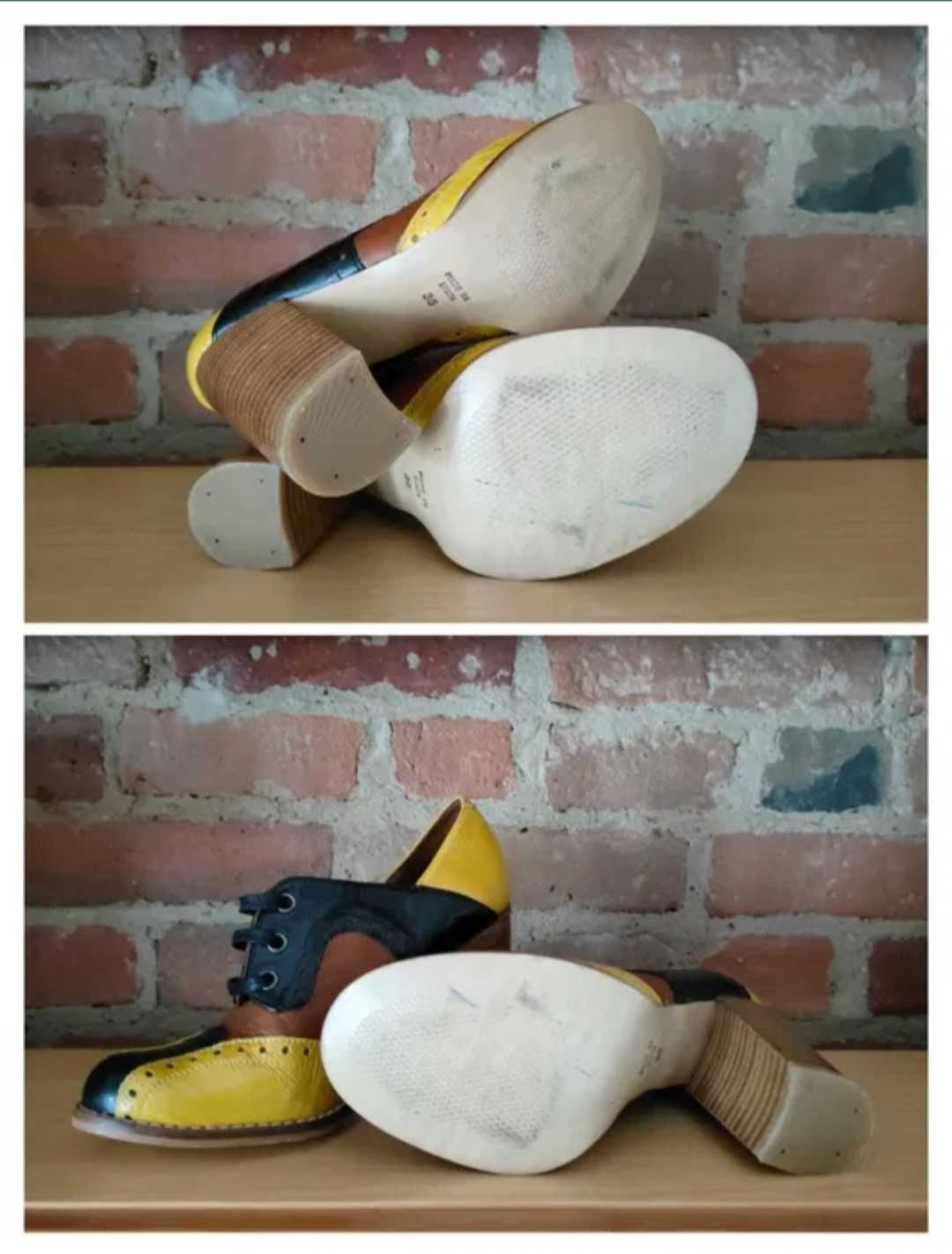 Buty skórzane na obcasie