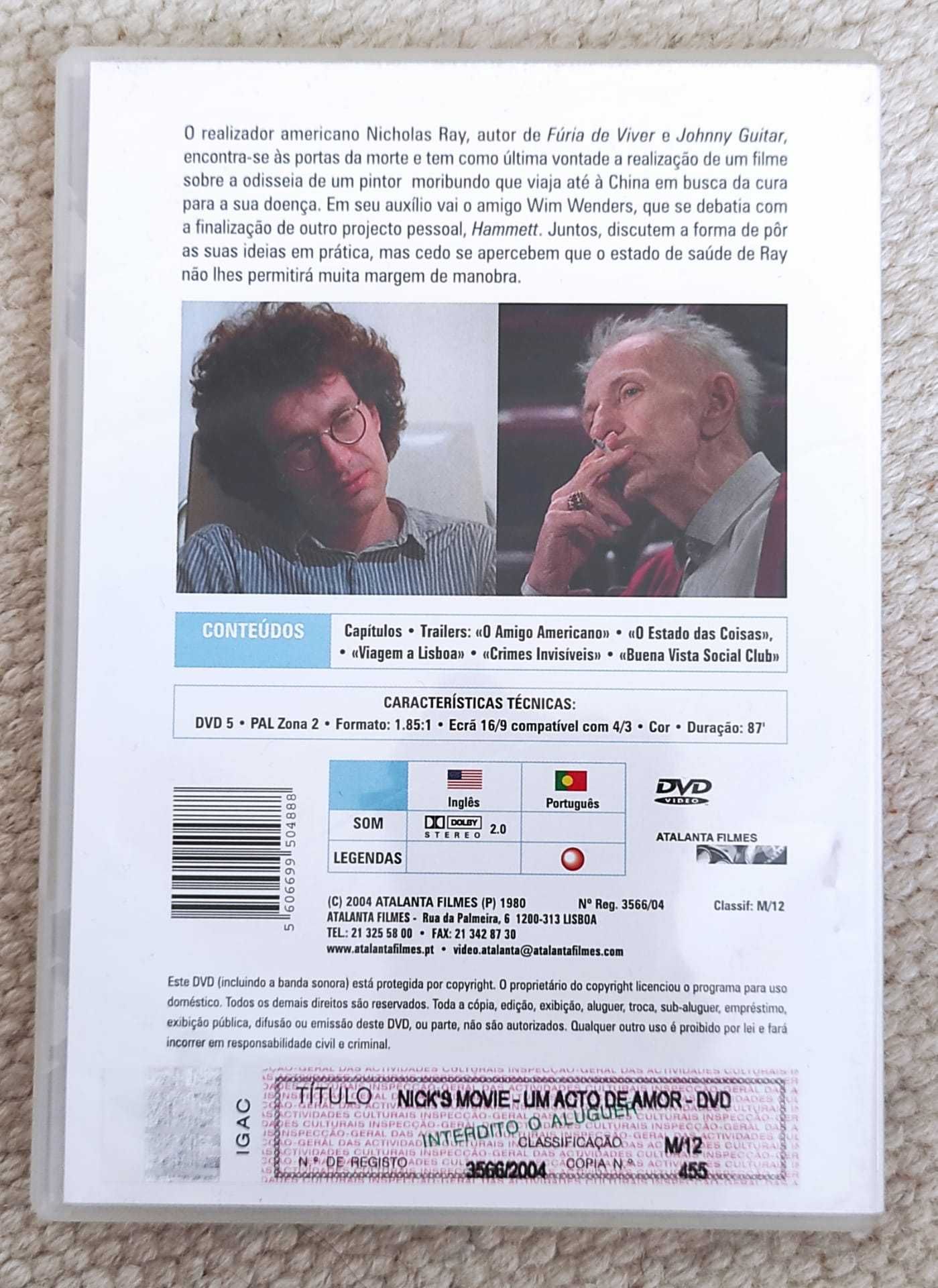 DVD “Nick's movie - Um acto de amor”, de Nicholas Ray e Wim Wenders