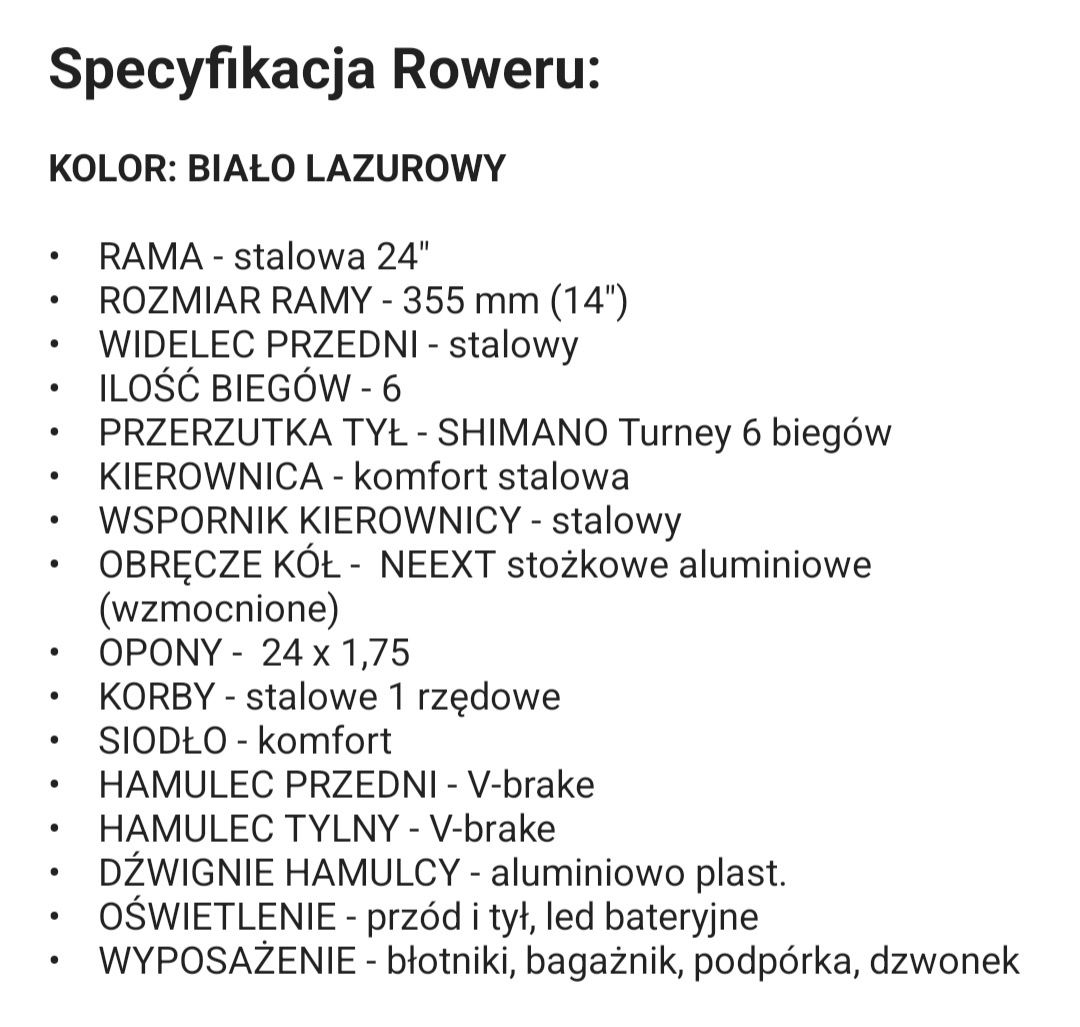 Rower damka 24' koła