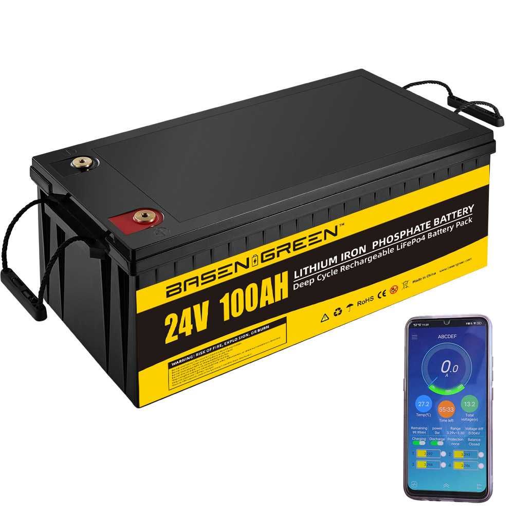 Батарея в зборі basen green LiFePo4 24V 100AH з BMS Smart Bluetooth