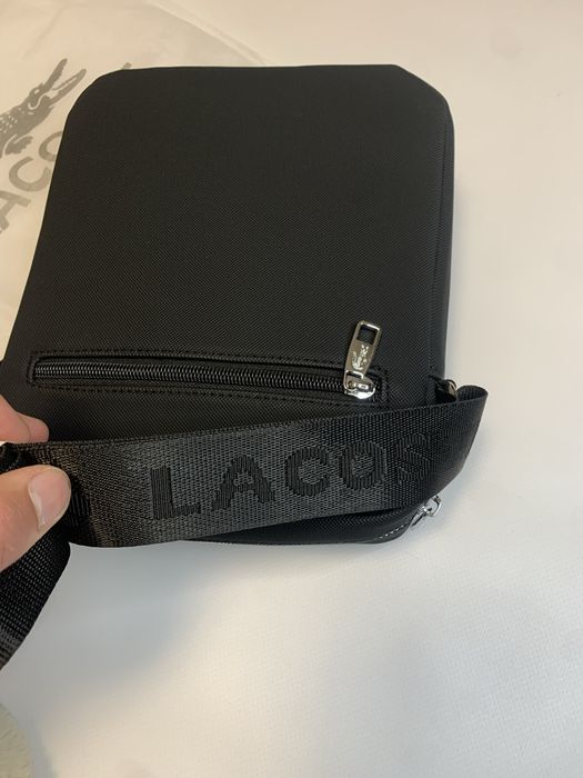 Сумка Lacoste барсетка Лакоста месенджер чоловіча сумка/чорна сумка