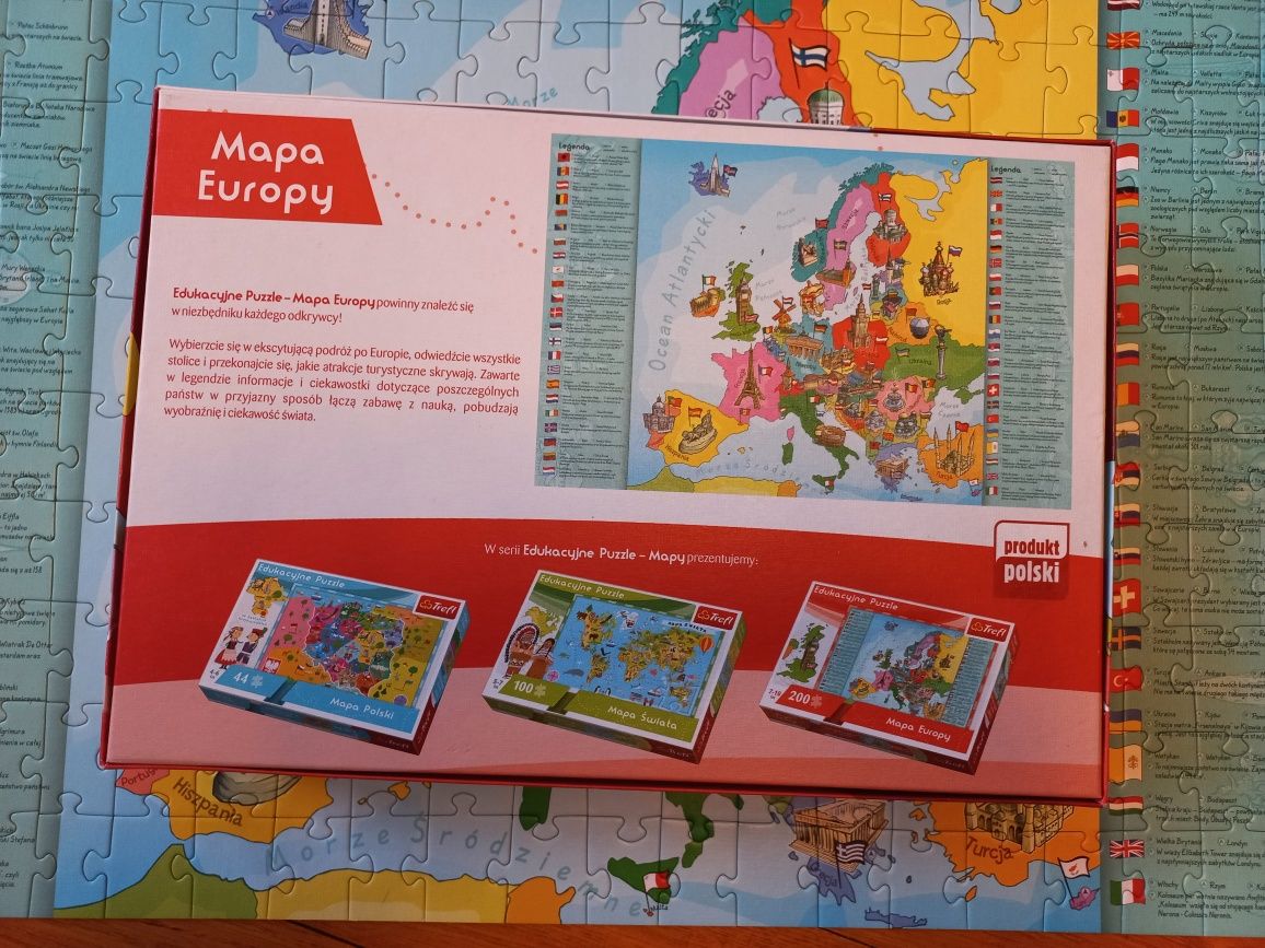 Puzzle Trefl 200 mapa Europy