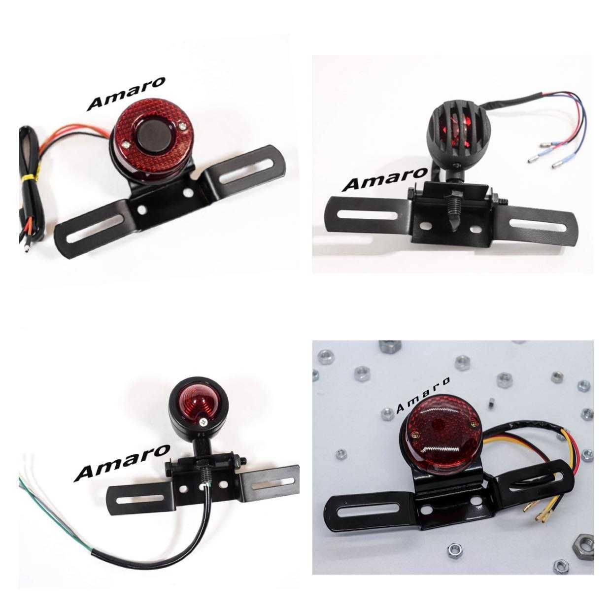 Suporte com Luz Led Matricula de Moto Cafe Racer/Scrambler (4 Modelos)