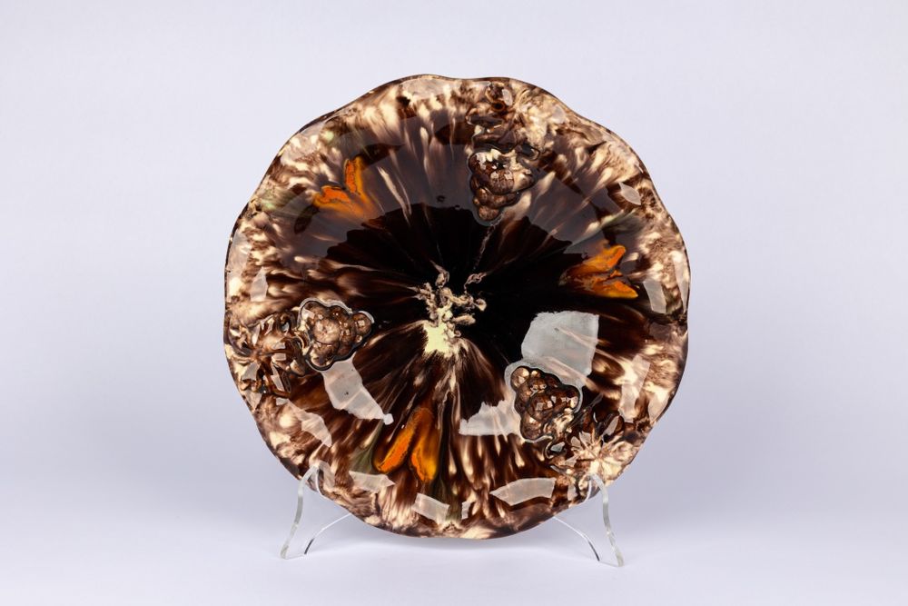 Jasba Majolica ceramiczna patera vintage lata 50-te Niemcy winogrona